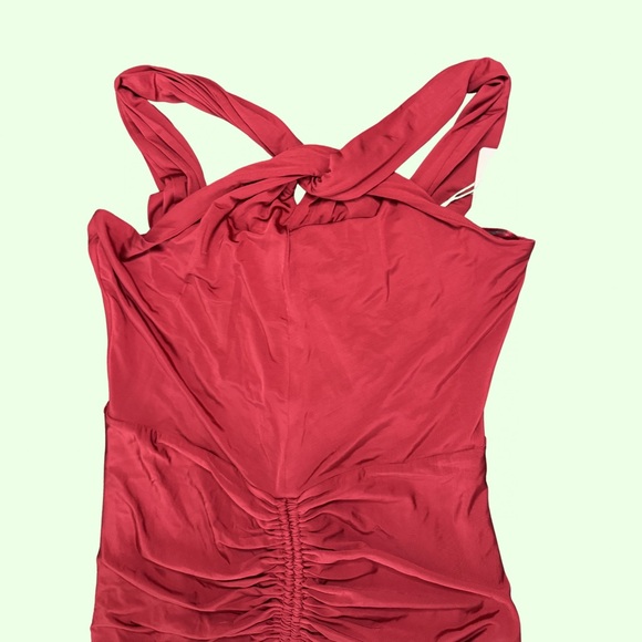 AMUR Halter Neck Red Maxi Dress - Picture 3 of 8